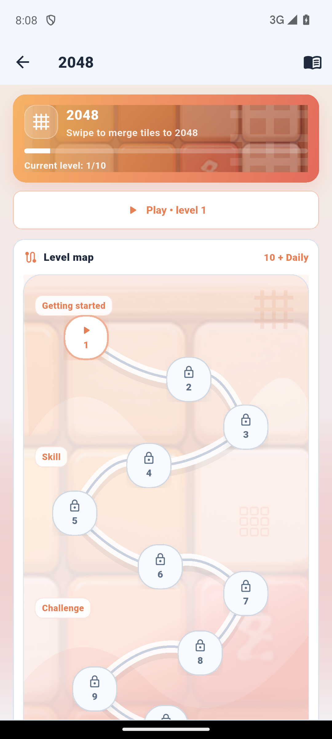 2048 mastery path with ten levels